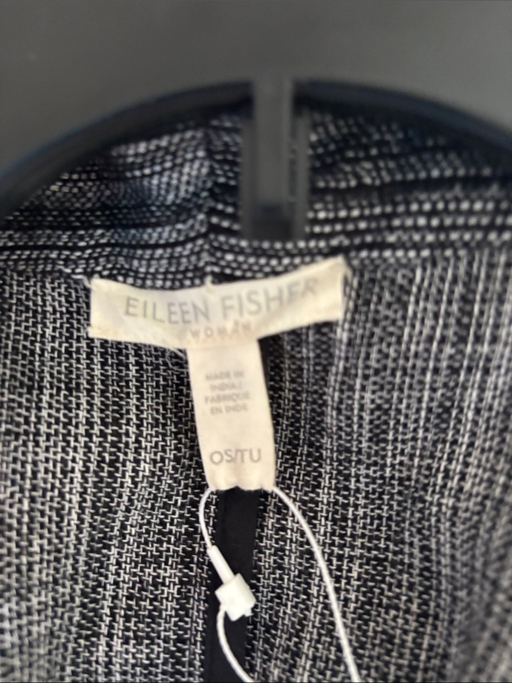 Eileen Fisher Black and Gray Open Front Textured long cardigan duster - Picture 4 of 4